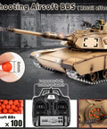 One Six Scale RC Tank With Infrared Battle, Smoke, Sound And Lights, Upgraded Metal Tracks Idler And Sprocket, Steel Gearbox, Fires 6mm BBs