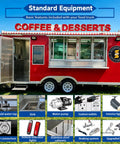 Turnkey Mobile Coffee Trailer With DOT Certification And Full Commercial Kitchen Setup designed for street vendors, showing exterior features.