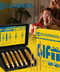 10 Piece Damaged Screw Extractor Set With 6 HSS 6542 Extractors And 4 Twist Drill Bits Titanium Gold Plated Surface