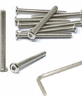 10 Pack 5/16-18 X 3 Inch Stainless Steel 304 Hex Socket Flat Head Cap Screws Bolts For Furniture With Hex Key Spanner Bright Finish