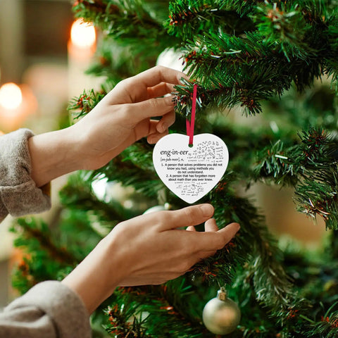Dope Engineer Gift For Women And Men A Double Sided Ceramic Ornament For Christmas Or Graduation Celebrations held on a tree