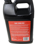 Back view of gallon of Full Synthetic 15W-50 Hydraulic Fluid and Engine Oil for hydrostatic transmissions and small engines.