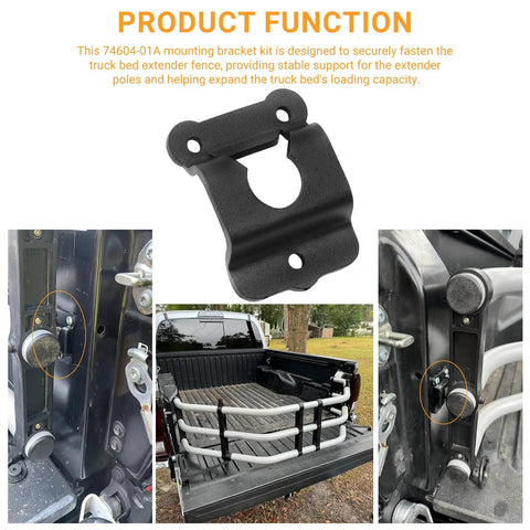 Heavy Duty Truck Bed Mounting Bracket Kit For BedXtender Extender Fence Secure Pole Support on truck bed installation