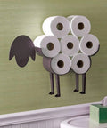 Playful Swan Shaped Toilet Paper Holder Stand Black Metal Bathroom Tissue Organizer For Eight Jumbo Rolls Wall Mounted