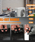Built Tough And Weatherproof 60 Amp AC Disconnect Switch Box For Outdoor Units view showing pull-out handle details and specifications