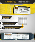 All In One Safety Lanyard Kit With Harness And Anchor For Fall Protection label instructions and inspection guidelines.