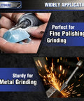 Image of 20 Piece Tungsten Carbide Burr Set with 1/8 Inch Shank in use for high speed polishing and grinding on various materials.