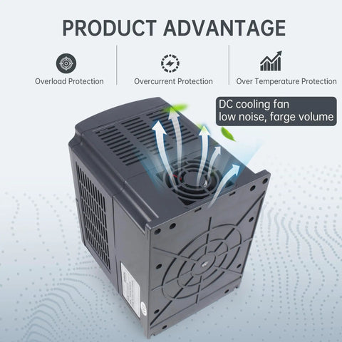 Workhorse 2.2KW 220V Variable Frequency Drive VFD Inverter with product advantage details on overload, overcurrent protection