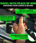 Beefy Heavy Duty Lashing Straps 1 Inch By 12 Foot Cam Buckle Tie Downs, 1320Lb Break Strength in use with silicone casing