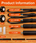 Split Wire Loom Sleeve Master Kit For Vehicles No Chew Cable Management Set sizes on wooden surface