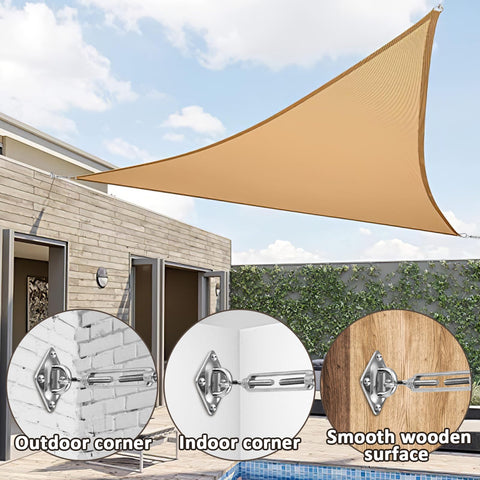 33 Piece Marine Grade Stainless Steel Sun Shade Sail Hardware Kit For Rectangle And Triangle Sails installation examples