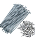 48 Piece Set Of 10G Bicycle Spokes 125mm Silver Tone Galvanized Carbon Steel Wheel Spokes For Bike Rims Durable Replacements