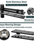 Hidden door hinge in black solid steel with 870 lb load capacity and 360° pivot.