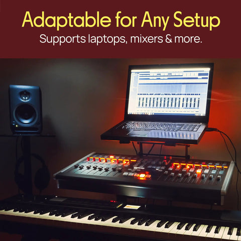 Dual Laptop Stand With Adjustable Height For Home Office, DJ Gear, Gaming Rig And Studio Setup And Workstation Ergonomic