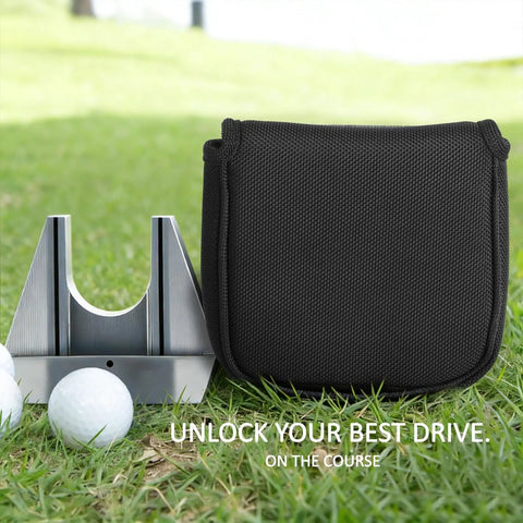 All Black Mallet Putter Head Cover With Magnetic Closure For A Snug Fit Square Style Nylon Version Or PU Leather Option