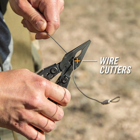 Suspension NXT 15 In 1 EDC Multitool With Needle Nose Pliers cutting wire outdoors