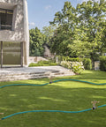 Two Pack Impact Sprinklers With Stand Spike Heavy Duty Zinc Alloy Lawn Sprinkler Heads On Spike Base in a garden setup