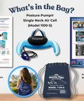 Posture Pump Model 1100-S Single Air Cell Cervical Decompression Device For Neck Pain Relief And Spine Alignment with instruction manual and brochure.