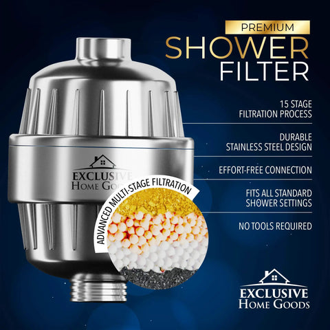Boss Level Filtration Shower Head Set With High Pressure Rainfall Head Removes Chlorine Heavy Metals Impurities And Softens Water