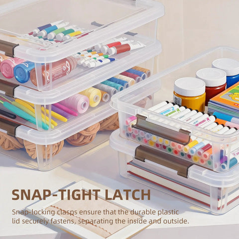 Knock Your Clutter Down To Zero With These Dependable Stackable Plastic Storage Bins With Secure Snap Lids Great For Paper Folders And School Projects Solid Durability Guaranteed