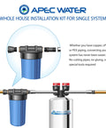 Whole House Water Filtration System Single Tank Installation Kit with stainless steel tubing and flexible lines diagram