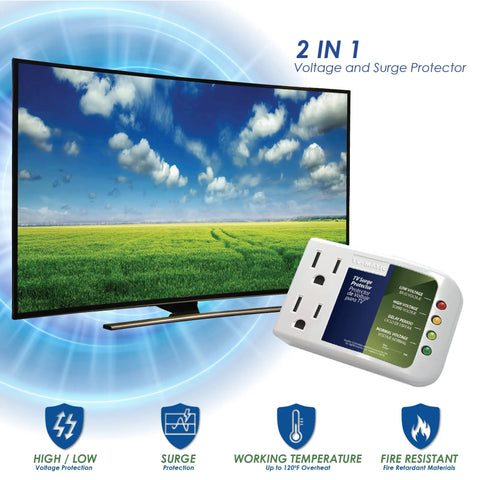 Voltage Guard Surge Protector For Smart TVs And Gaming Consoles, Shields Your Home Theater Setup From High And Low Voltage, Spikes