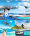 1080P HD Foldable Mini Drone With Remote Control Stable Hover Waypoint Fly 3D Flips One Key Start Dual Batteries flying outdoors
