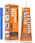 Leather Glue 60ml Extra Strong Waterproof Flexible Adhesive For Leather And Vinyl With Fast Dry Tech Ideal For Shoes Bags Sofas Jackets Car Seats And Other Repairs with applicator and packaging