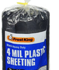 Roll of Black Polyethylene Sheeting 3 Ft By 50 Ft 4 Mil Heavy Duty Plastic Film in packaging for weatherproofing use.