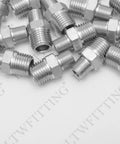 Stainless Steel 316 Hex Reducing Nipple Fittings One Quarter Inch NPT Male To One Eighth Inch NPT Male Water Pipe Adapters Pack Of 700