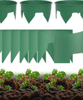 DIY Plant Grow Ring Kit With 40 Segments To Build 7 Inch, 10 Inch Or 12.5 Inch Edging For Veggies, Herbs And Flowers, shown in use