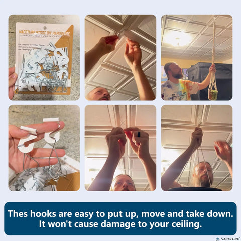 Drop Ceiling Hooks And Clips Set For Hanging Decorations White Pro Grade Heavy Duty Ceiling Hooks 10 Pack And 20 Ceiling Clips Easy Install Ideal For Classrooms Offices Homes Weddings Parties And Suspended Ceiling Decor