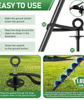 Heavy Duty Ground Anchors Screw In For Trampolines And Outdoor Gear with spiral blade grip instructions