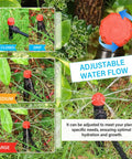 Adjustable nozzle on 243 Foot Drip Irrigation Kit With Half Inch Hose And Quarter Inch Tubing Quick Connect Drip System