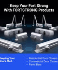 Various door closers and panic bars; Exit Door Panic Bars For High Traffic Commercial Doors Push Bar Panic Exit Device With Crash Bar