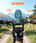 LCD display and controls of Powerful Electric Bike For Adults With 1500W Peak Motor And 60 To 80 Mile Range