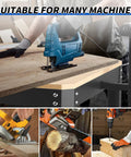 Shop Ready Heavy Duty Rolling Planer Stand With Height Adjustable Platform and Smooth Extension Rollers For 550 Lb Shop Floor Capacity Plus Massive Double Layer Tool Cart Built For Saws And Gear in use with multiple tools.