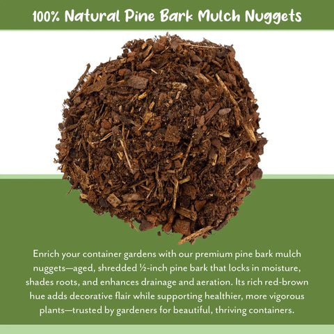 All Natural Pine Bark Mulch Nuggets For Indoor And Outdoor Pots And Planters Terrariums 30 Quarts Small Chips For Soil Drainage