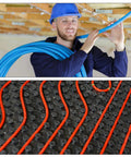 MECCANIXITY Heavy Duty Spring Tube Bender For 1/2 Inch PVC Pipe OD 15 5mm used by electrician with flexible tubing installation.