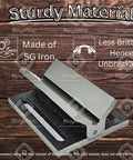 V Block Jig Fixture for Center Drilling Round Workpieces Up To Two Inches Solid Iron Construction displayed at angle