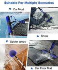 Pro Grade 30Ft Reach Solar Panel Cleaning Kit With 20 Inch Water Fed Brush Telescoping Pole From 5 To 24 Feet in use on various surfaces