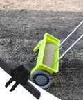 Pro Grade Broadcast Spreader Agitator Kit Replacement With Extension Arm System for Lawn Fertilizer, close-up on kit and spreader