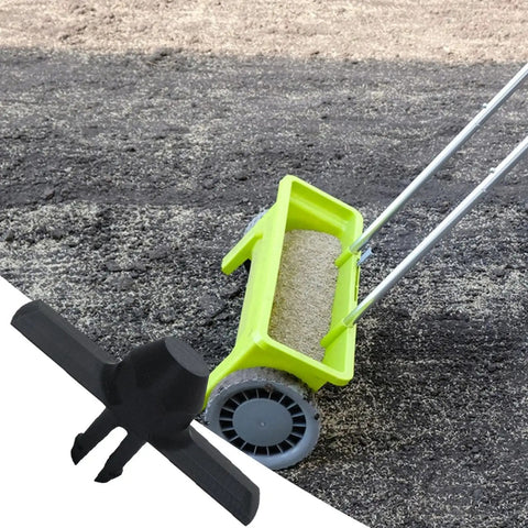 Pro Grade Broadcast Spreader Agitator Kit Replacement With Extension Arm System for Lawn Fertilizer, close-up on kit and spreader