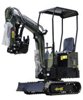 Storm X Terror Mini Excavator 1 Ton Trench Digger with Canopy and Wide Bucket, side view, ideal for gardens, farms, parks, and roads.