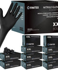Heavy Duty Black Nitrile Disposable Gloves 5 Mil Ultra Thick Latex Free With Super Snug Fit That Slaps On Fast Never Slips During Food Prep Or Heavy Duty Shop Maintenance in XXL size.