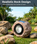 Two Pack Solar Rock Lights Outdoor Adjustable Angle Waterproof LED Garden Pathway Lights Auto On Off Landscape Lighting
