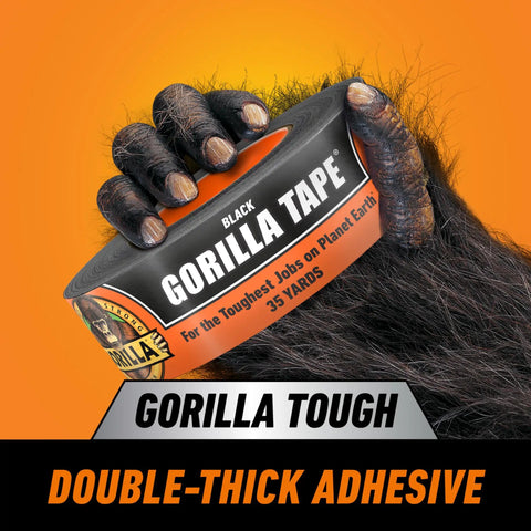 Heavy Duty Black Duct Tape 1.88 Inch By 35 Yard Beast Mode Hold For Indoor And Outdoor Repairs Weather Resistant Creature Hand
