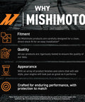 Informational graphic on Mishimoto product fitment, quality, appearance, and performance. Ideal for Chevy Silverado and GMC Sierra.