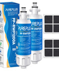 LT700P Replacement Water And Air Filter 2 Pack For LG Kenmore Elite 9690 Series Refrigerators, showing filters and packaging.