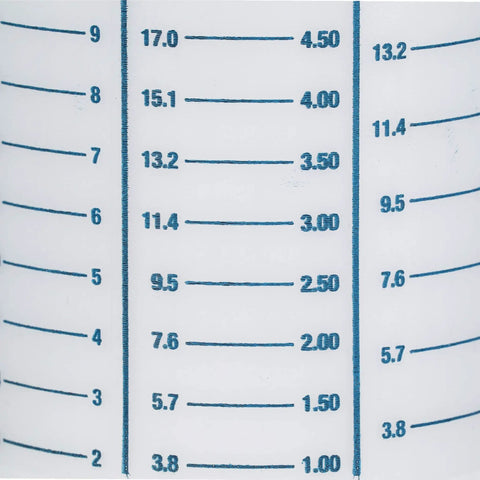 Wide Mouth One Quart Marine Fuel And Oil Mixing Bottle For Quick Precise Two Stroke Engine Ratios Like One Hundred To One Fifty To One Twenty Four To One And Ten To One With Clear Gallon And Liter Level Marks